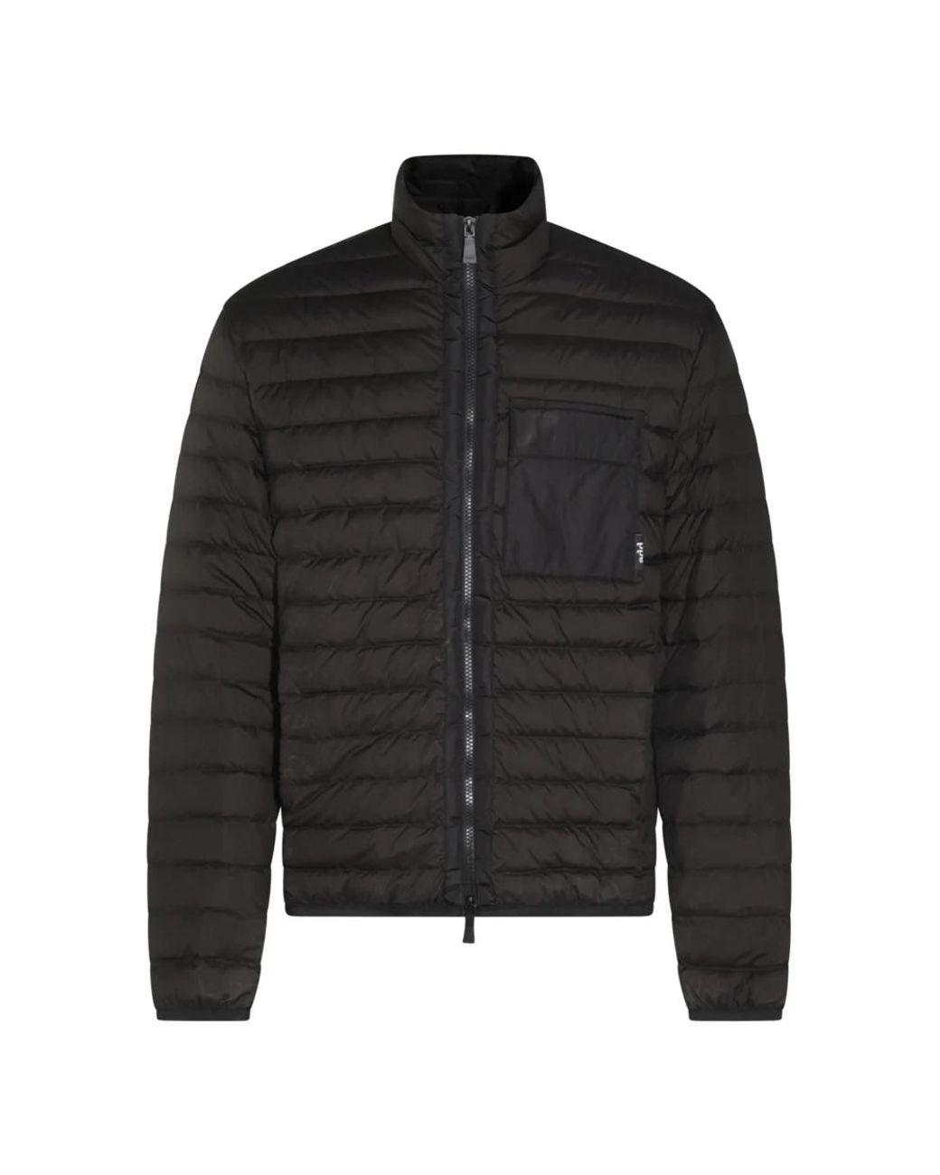 Add Jassen ,Zwart ,Zwarte Dons Biker Jas in het Black voor heren
