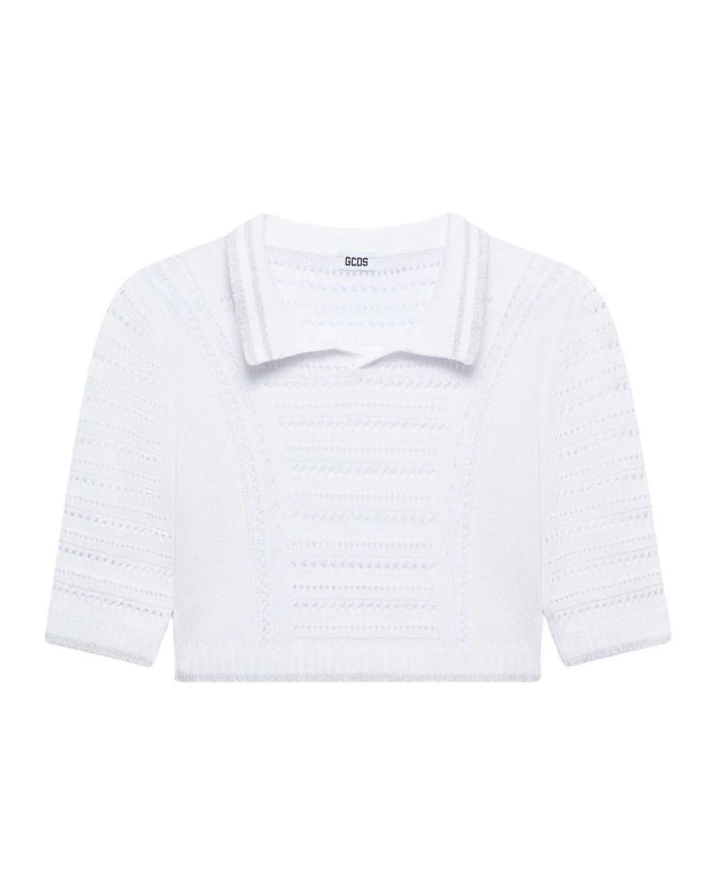 Gcds White Round-Neck Knitwear