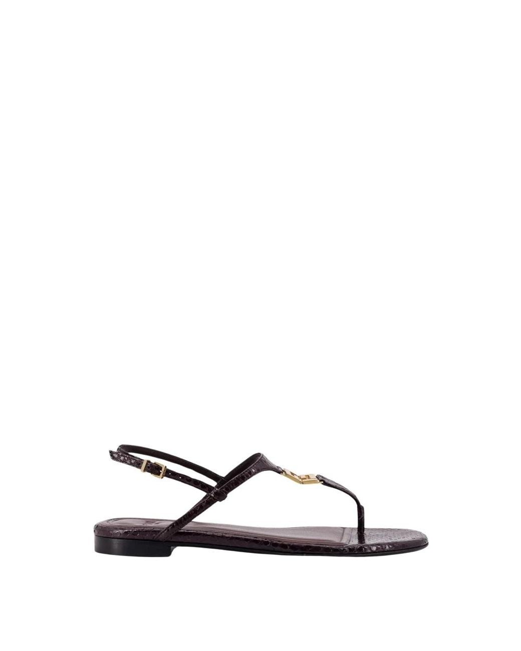 Fendi Brown Flat Sandals