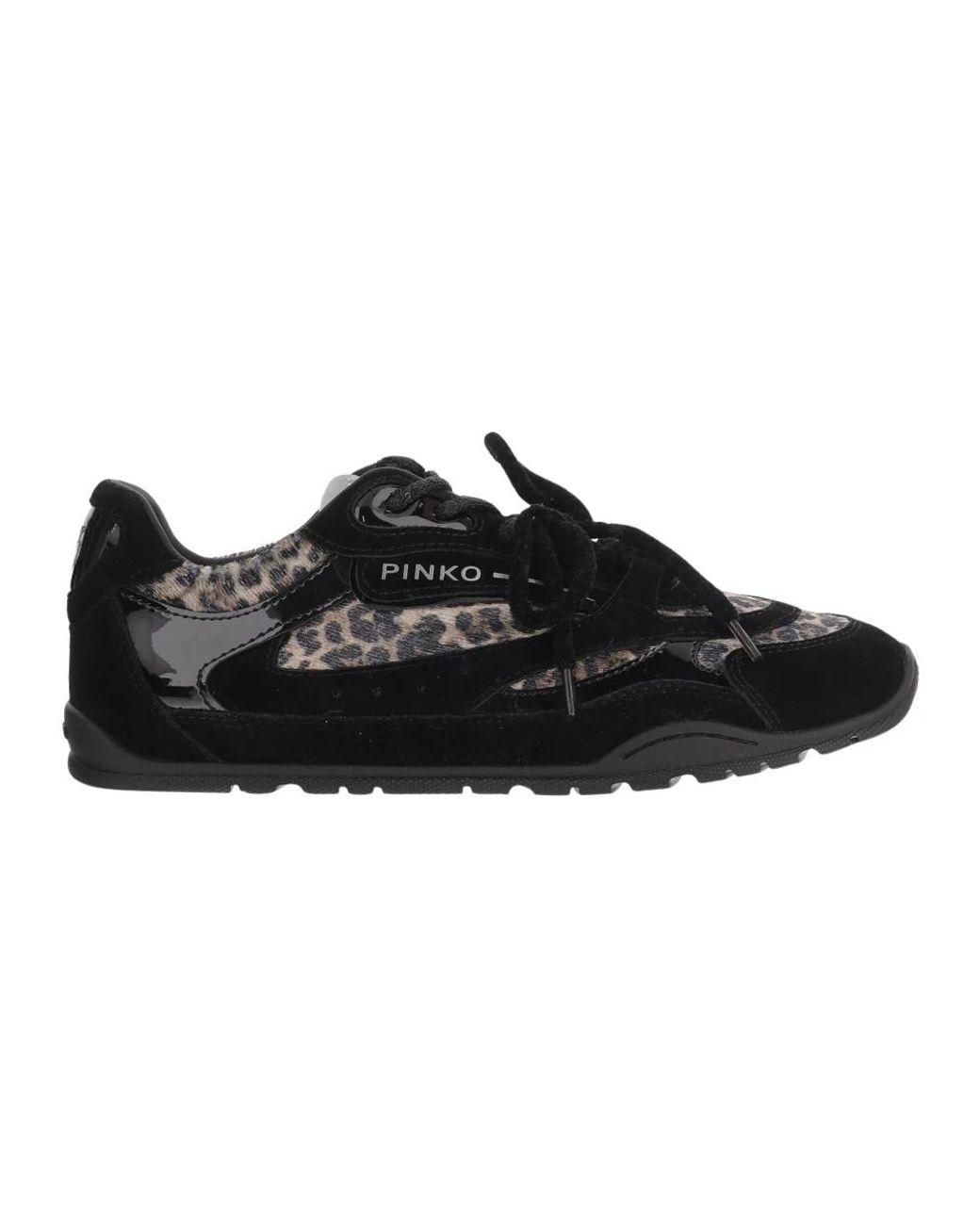Pinko Black Sneakers Yulia Leather And Mesh Upper: Cow Trainers