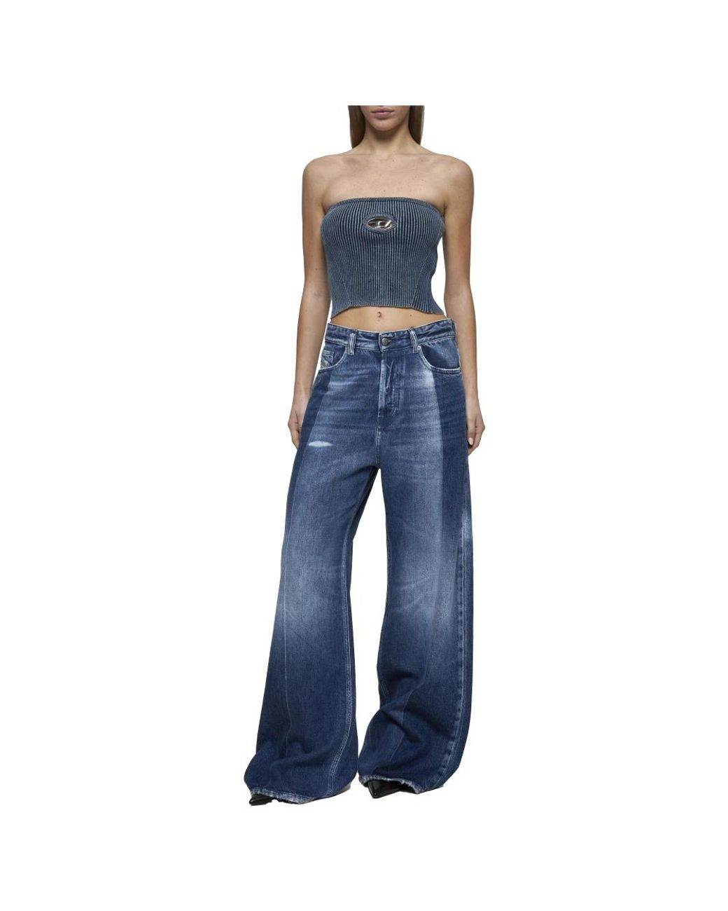 DIESEL Blue Sleeveless Tops