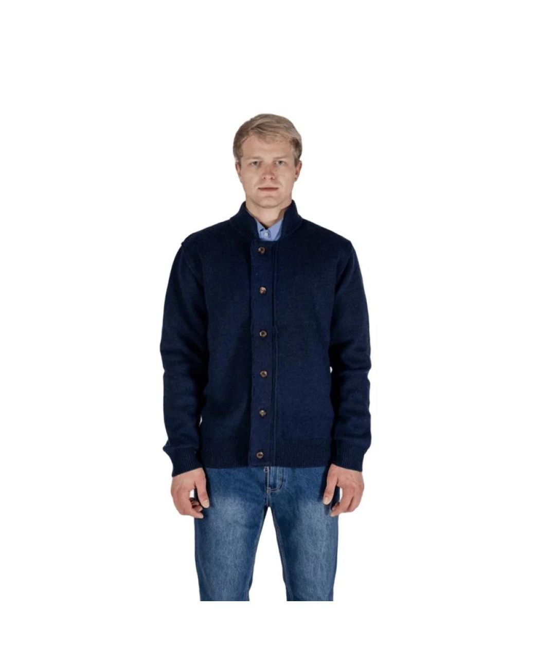 Aquascutum Truien & Vesten ,Blauw ,Wol Wolmix Ritsvest in het Blue voor heren