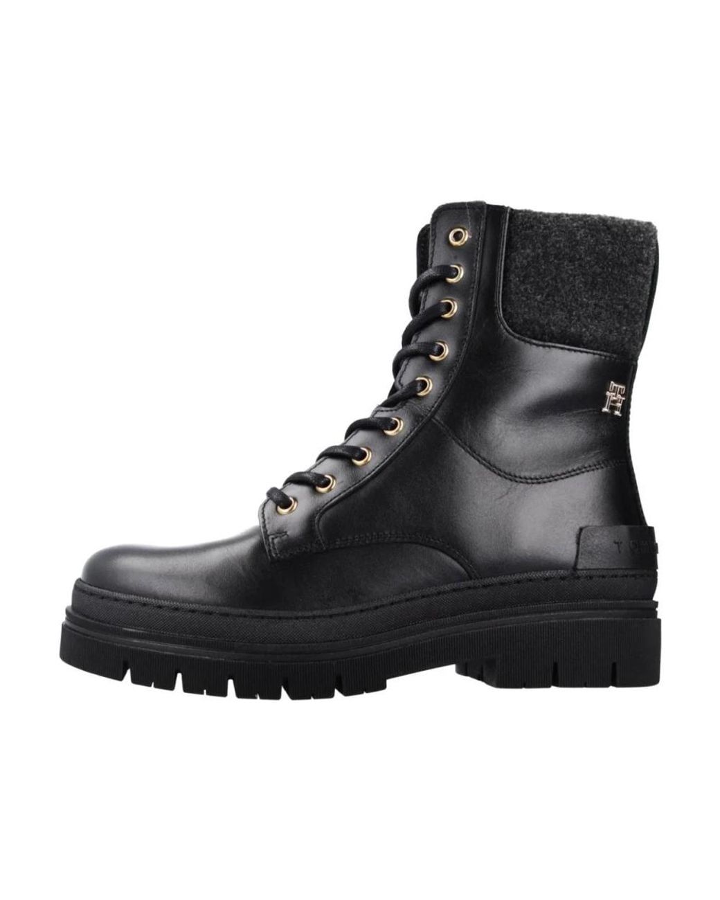 Tommy Hilfiger Black Lace-Up Boots