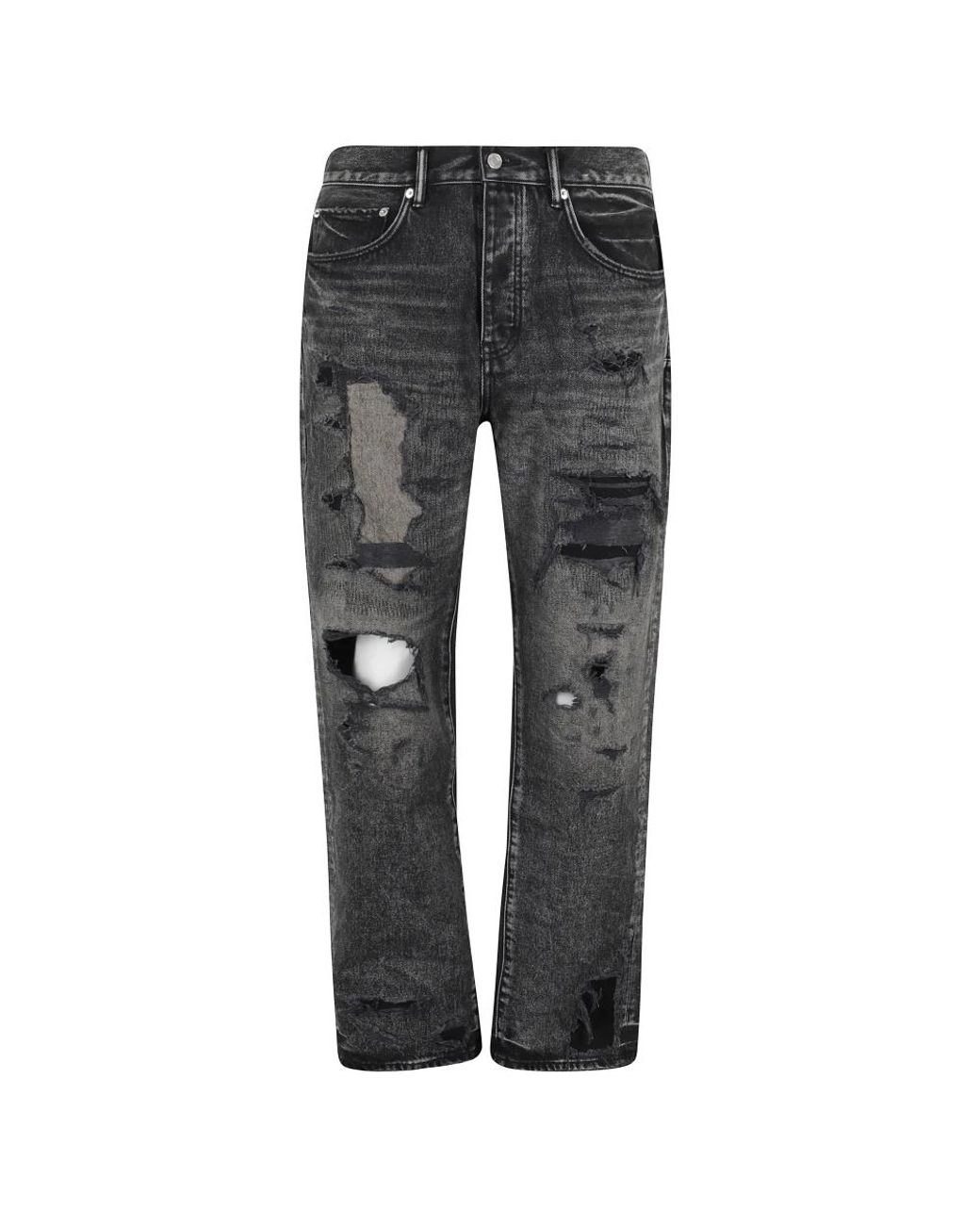 Purple Brand Gray Straight Fit Jeans for men