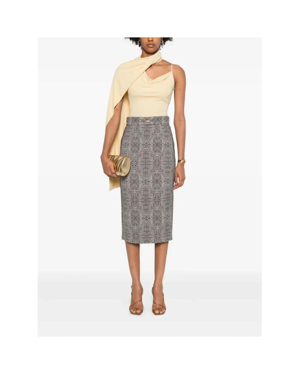 Elisabetta Franchi Gray Midi Skirts