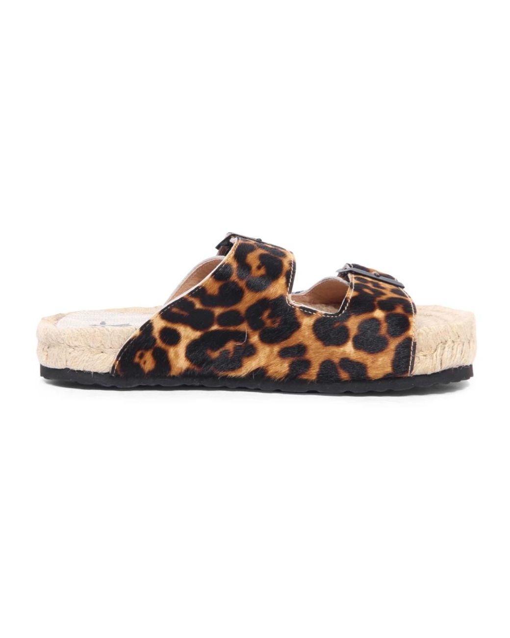 Manebí Schoenen ,Bruin ,Leer Sandalen Met Luipaardprint in het Brown