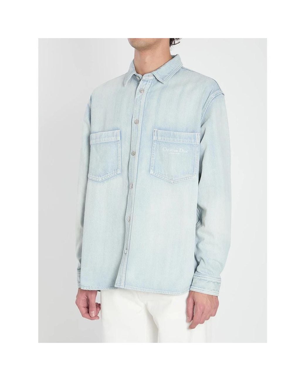 Dior Blue Denim Shirts for men