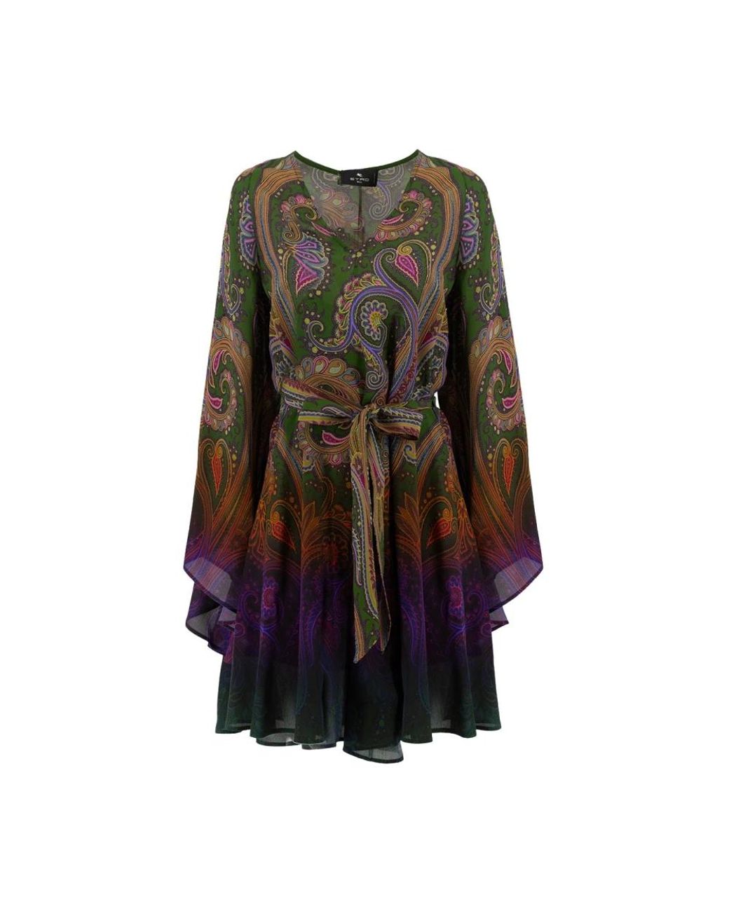 Etro Green Short Dresses