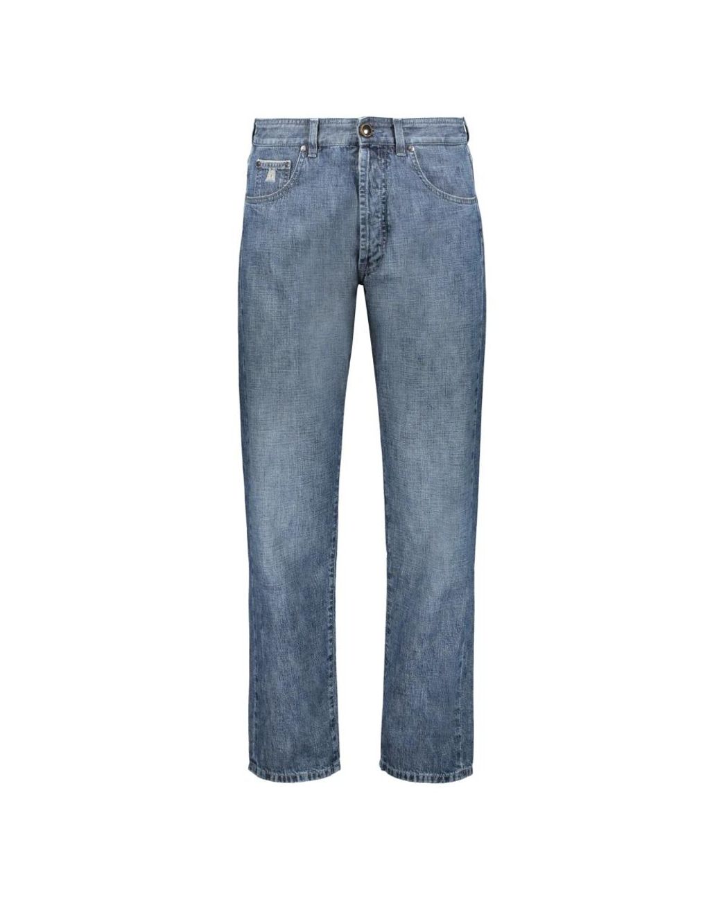 Moorer Blue Straight Fit Jeans for men