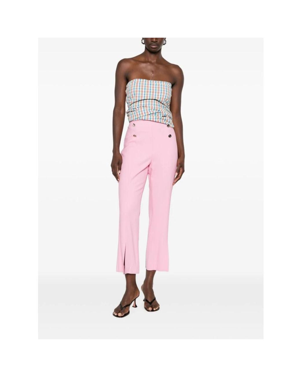 SIMONA CORSELLINI Pink Cropped Trousers