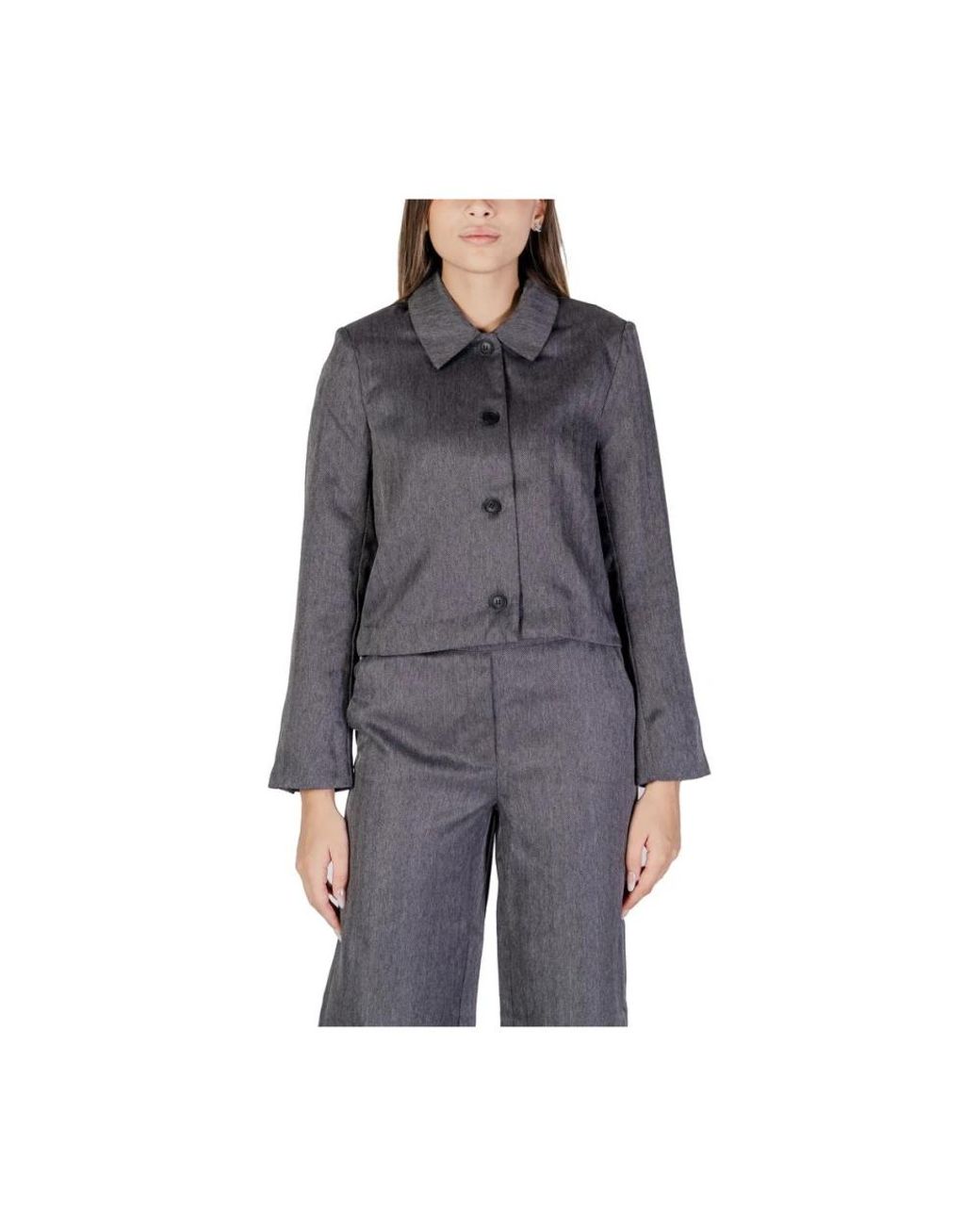 Jacqueline De Yong Gray Light Jackets