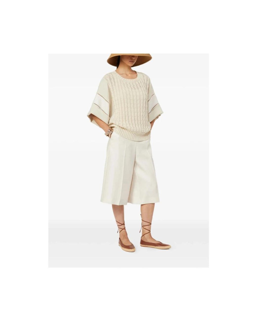 Max Mara Natural Cropped Trousers
