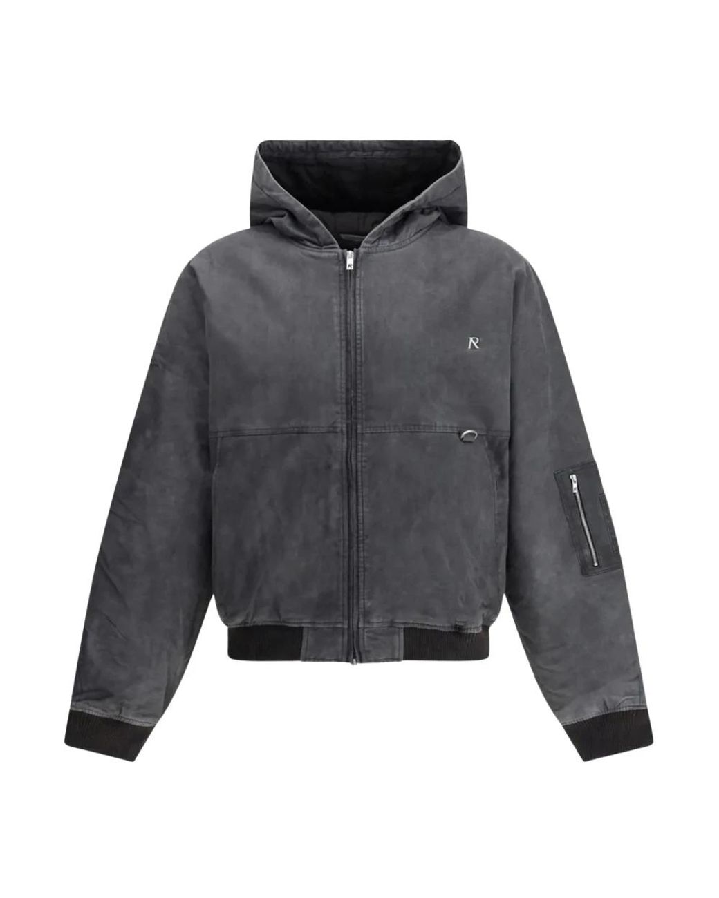 Represent Hooded Washed Bomber Jacket in Gray für Herren