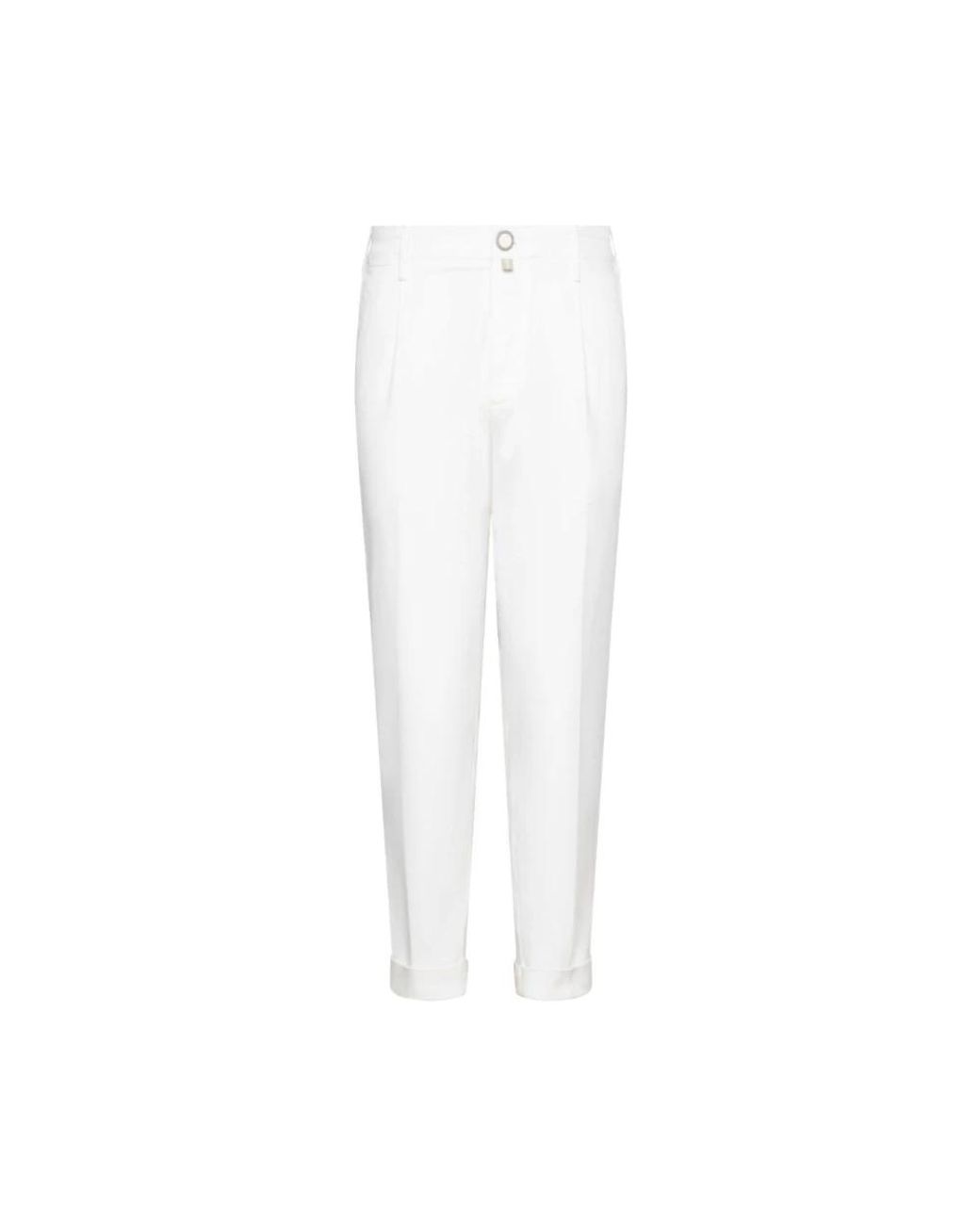 Jacob Cohen White Cropped Trousers for men