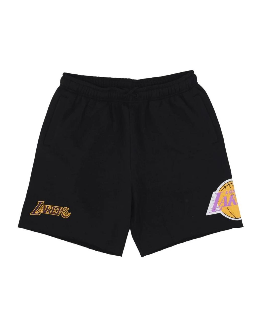 Mitchell & Ness Korte Broeken ,Zwart ,Katoen Nba Postgame Vintage Logo Fleece Shorts in het Black voor heren