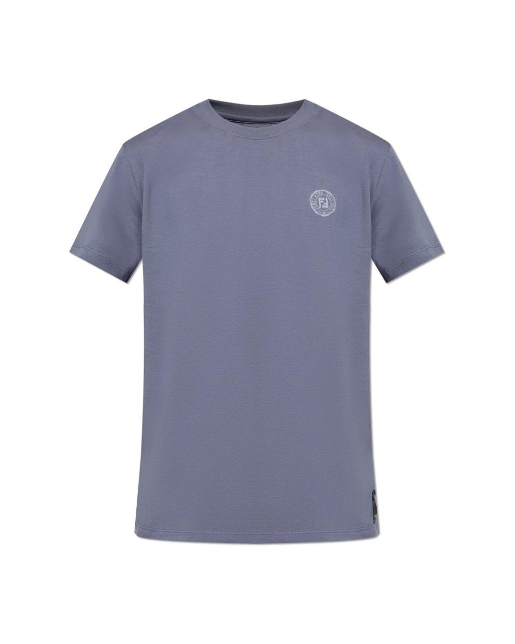 Fendi Tops ,Blauw ,Katoen Logo T-Shirt in het Blue voor heren