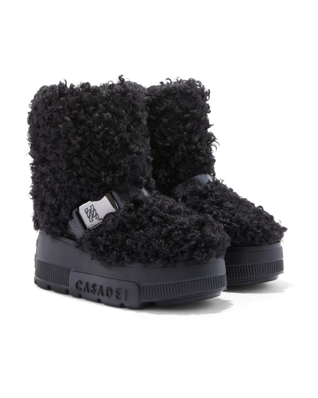 Casadei Black Schwarzer yeti moon boot