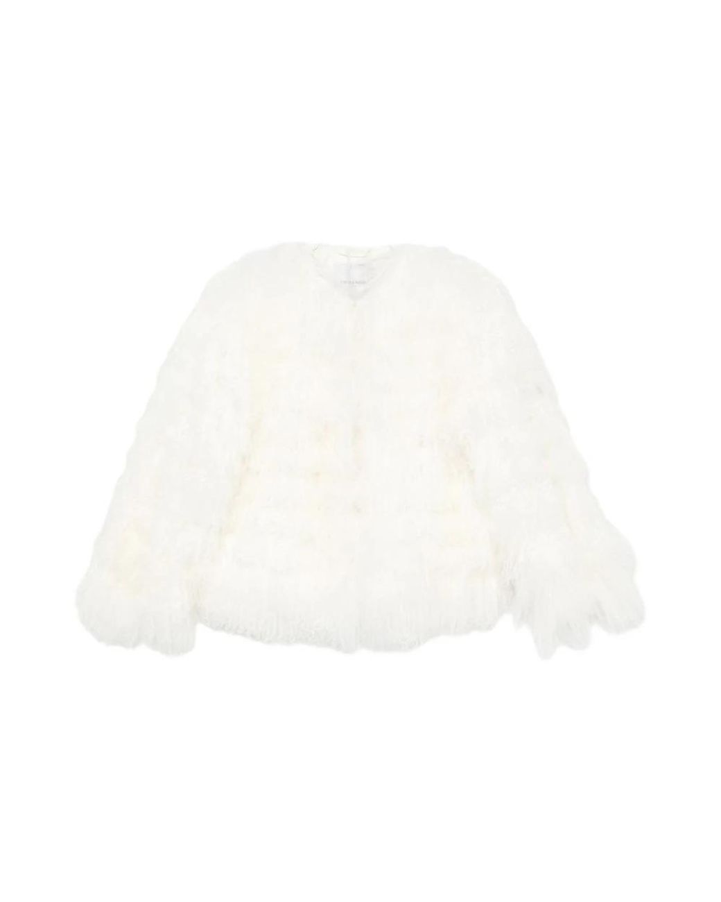 Ermanno Scervino White Faux Fur & Shearling Jackets