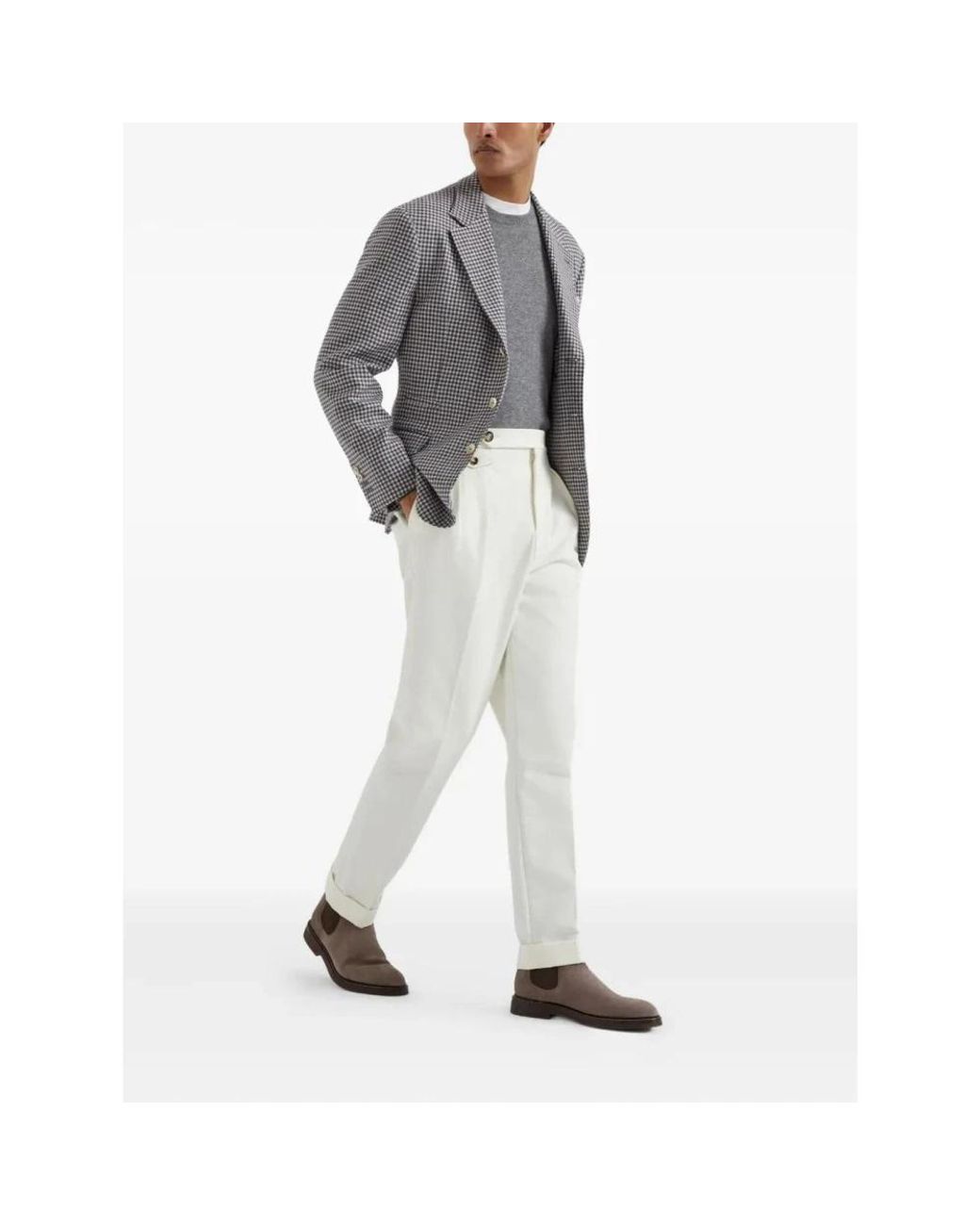 Brunello Cucinelli Gray Cashmere Knitwear for men