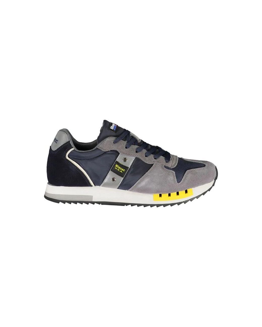 Blauer Schoenen ,Blauw ,Leer Blauwe Contrast Vetersneakers in het Blue voor heren