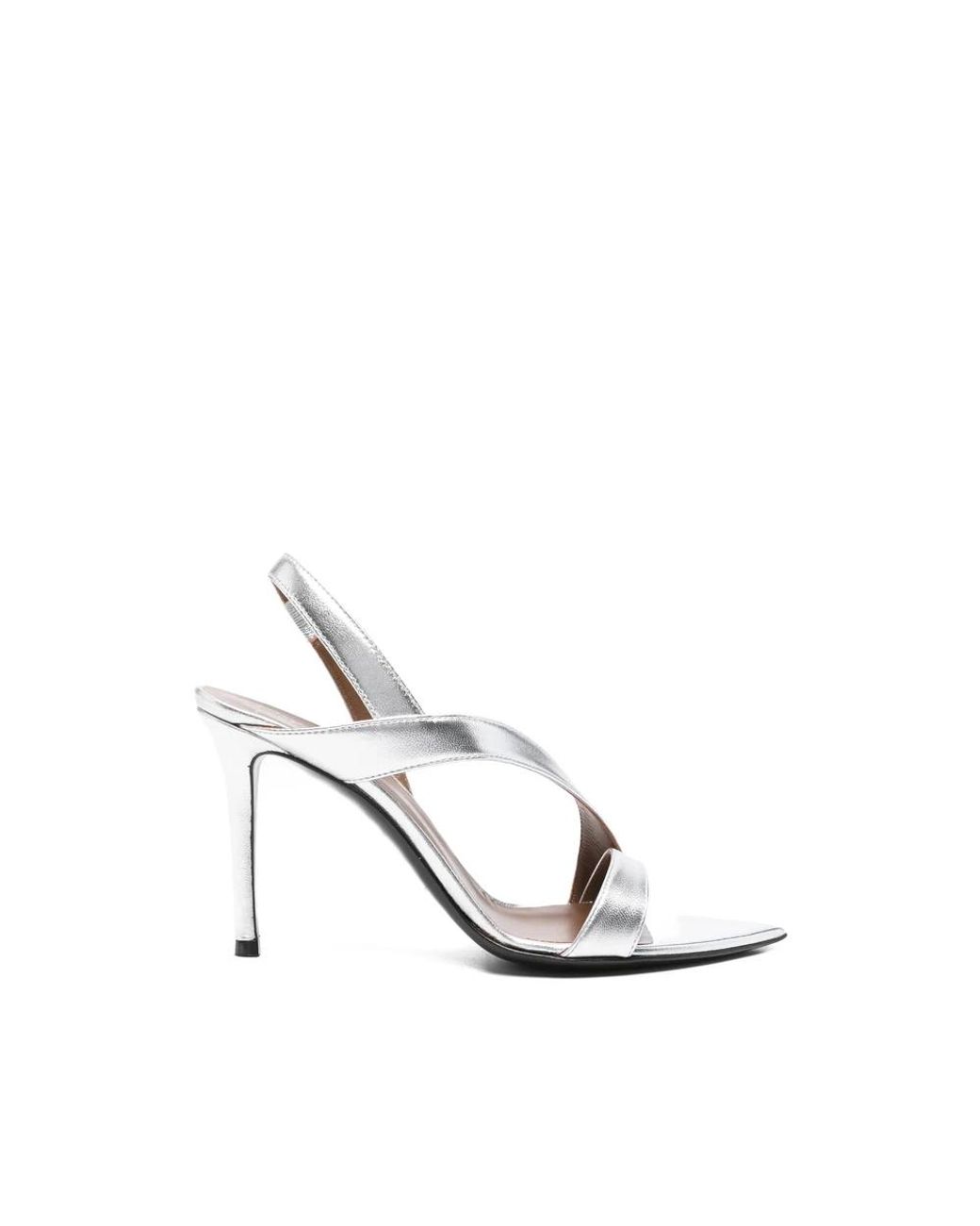 Giuseppe Zanotti White Crossover Strap Slingback Shoes