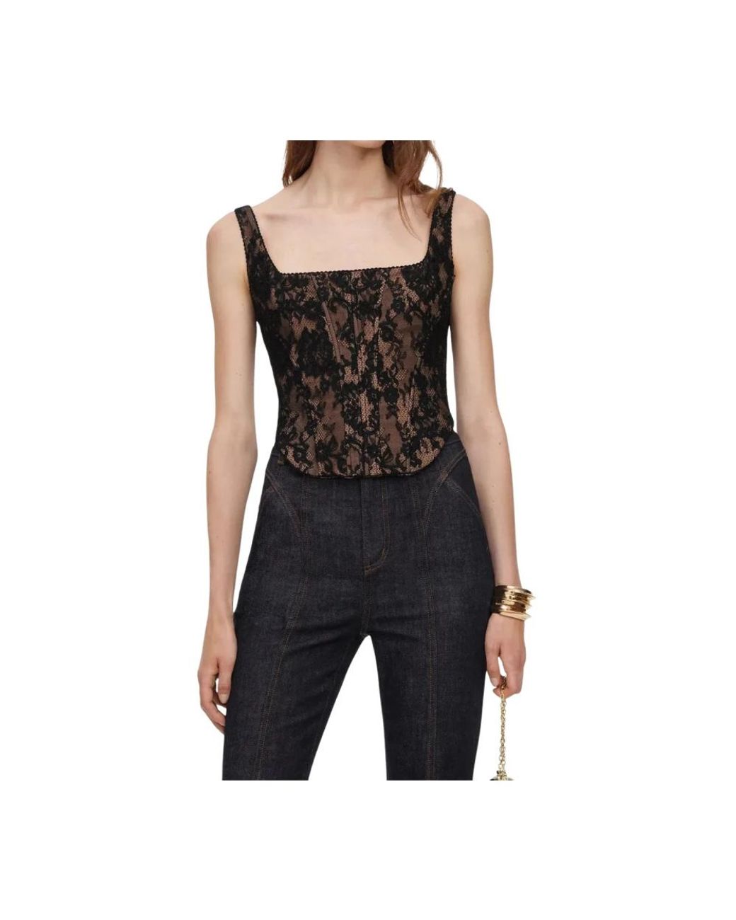 Self-Portrait Black Sleeveless Tops