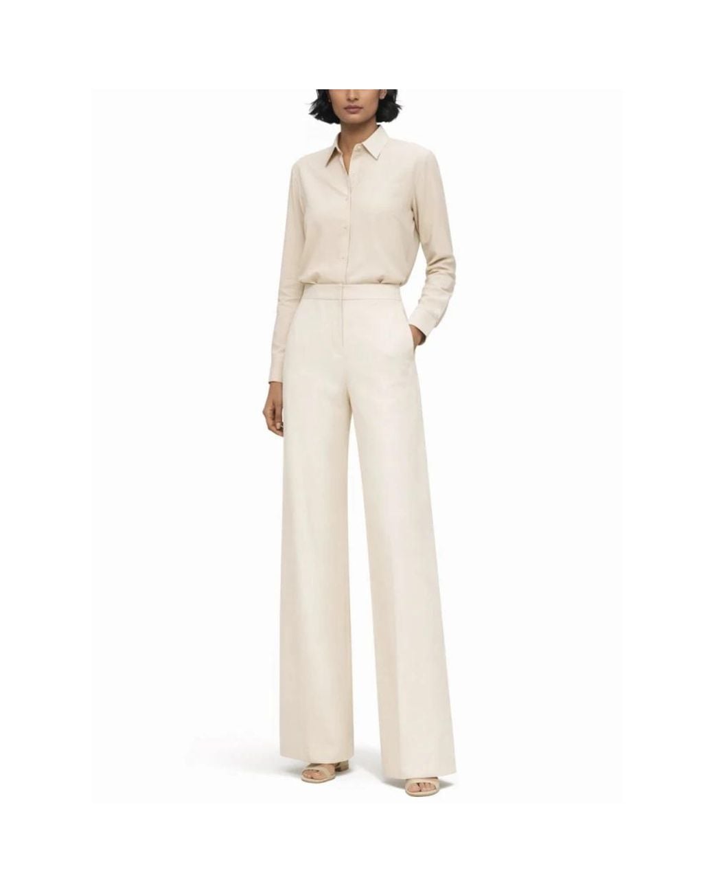 Max Mara White Wide Trousers