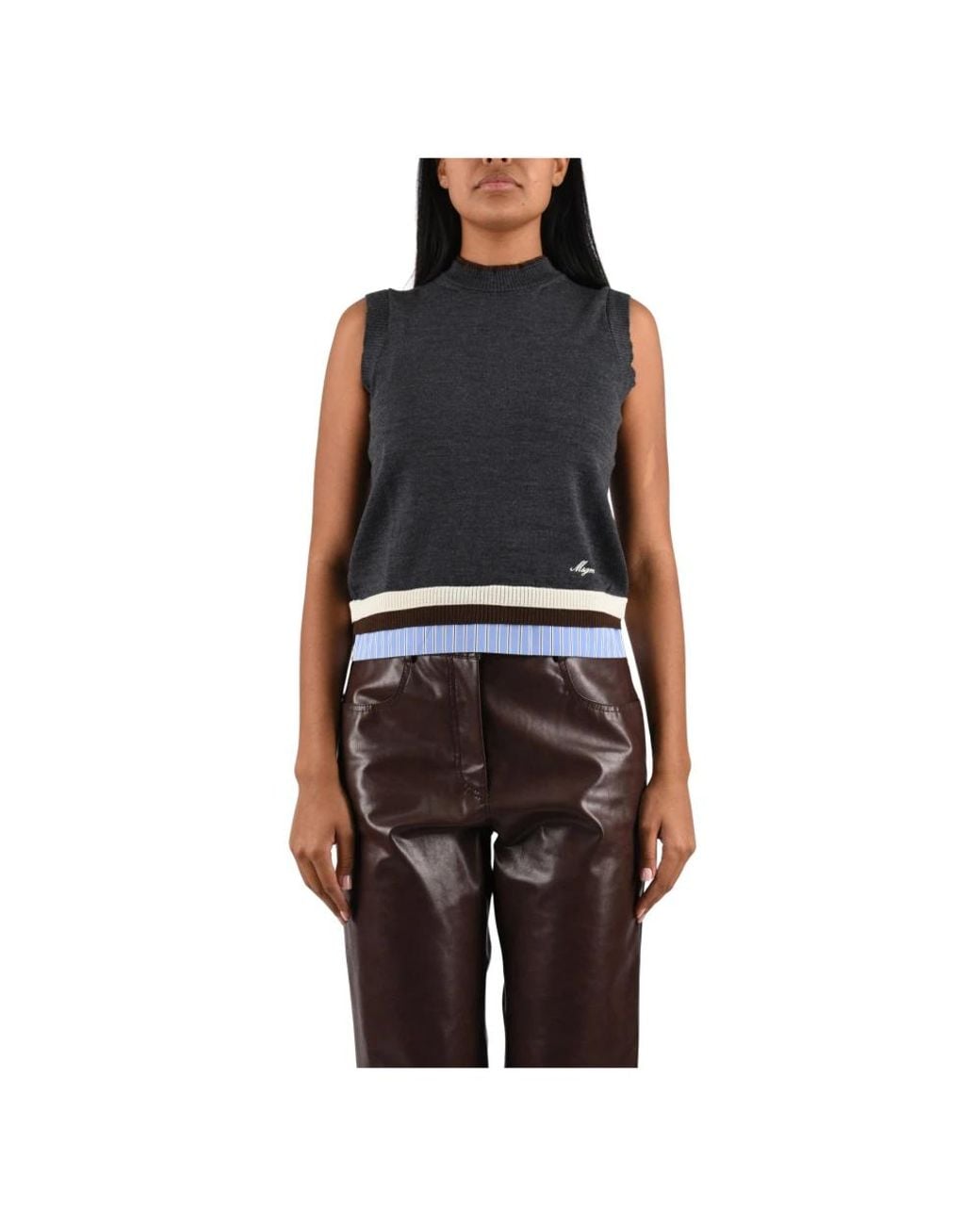 Sleeveless Tops MSGM de color Black