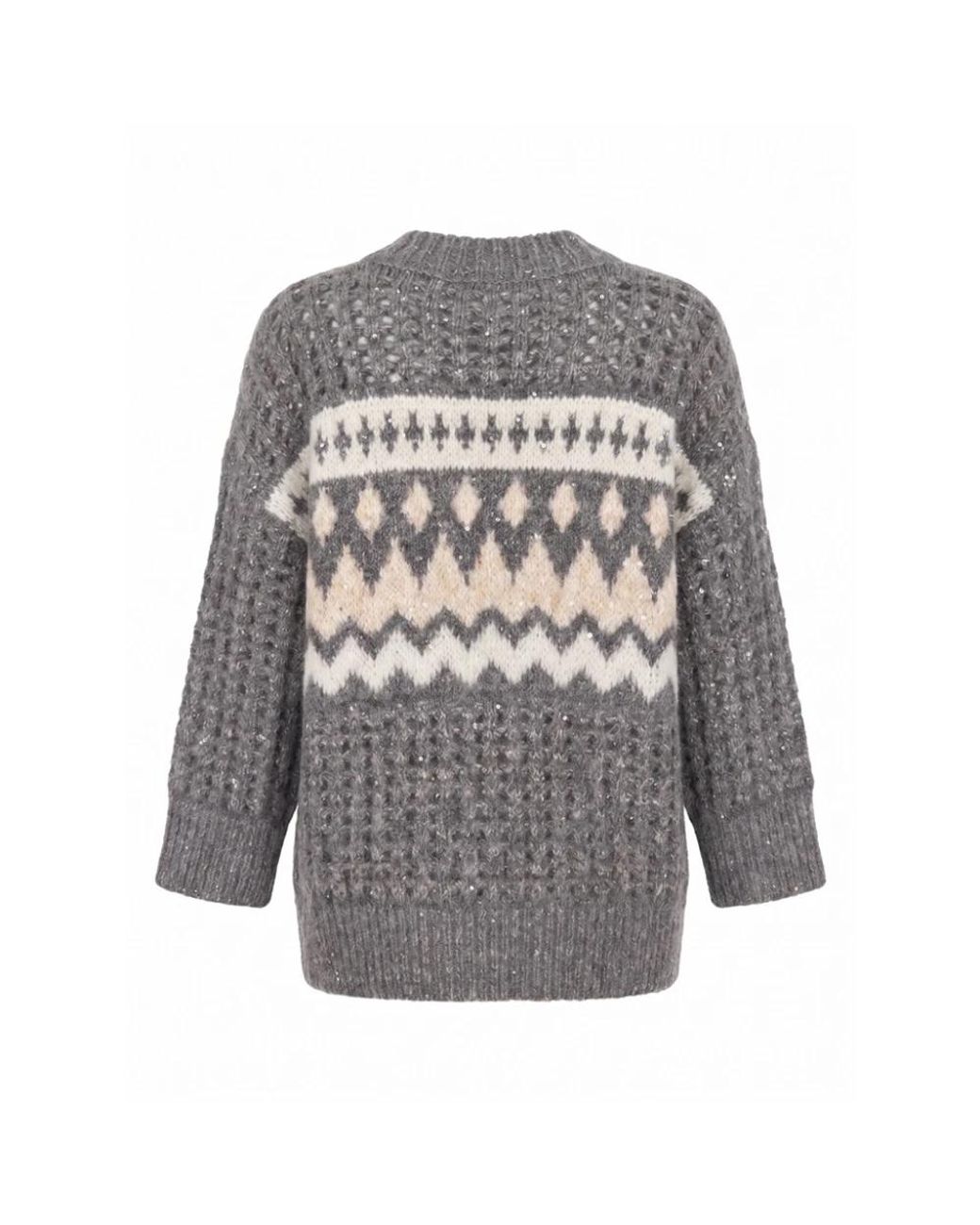 Peserico Gray Round-Neck Knitwear