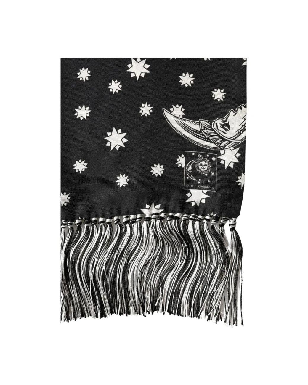 Dolce & Gabbana Black Silk Scarves for men