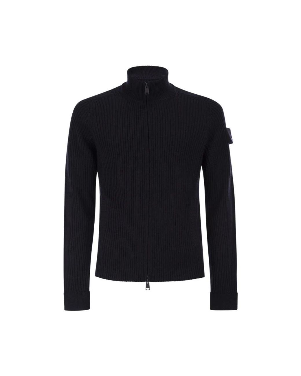 Premiata Geknöpfter Rippstrick-Cardigan in Black für Herren