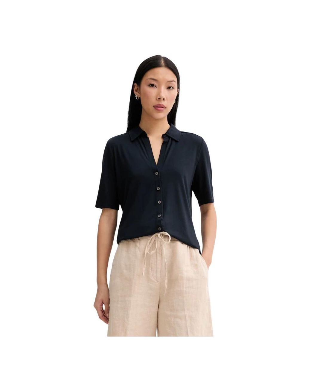 Marc O' Polo Regular Jersey Blouse in het Blue