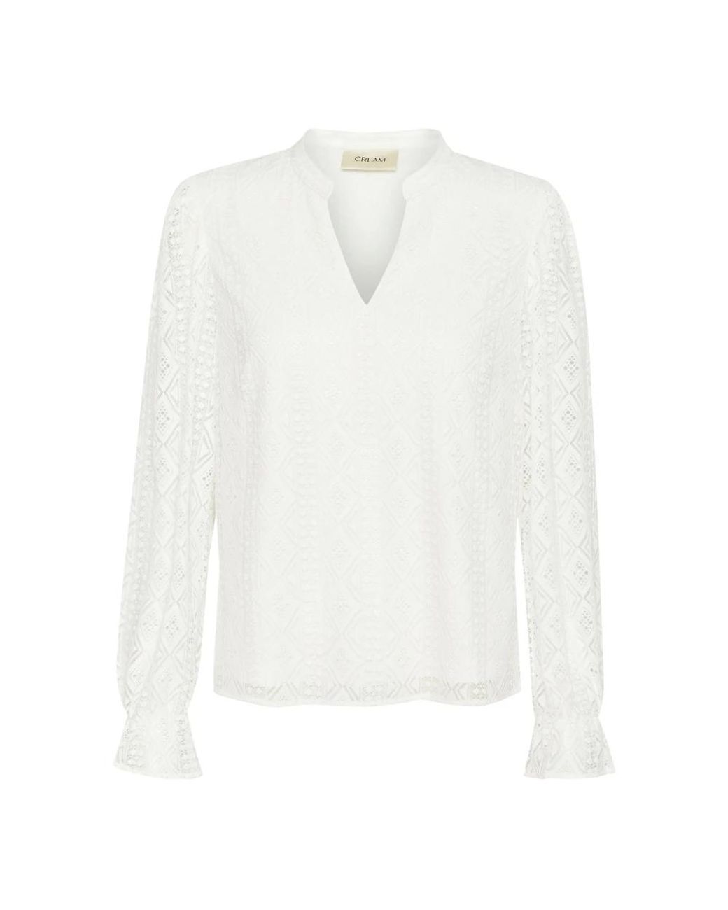 Blouses Cream de color White