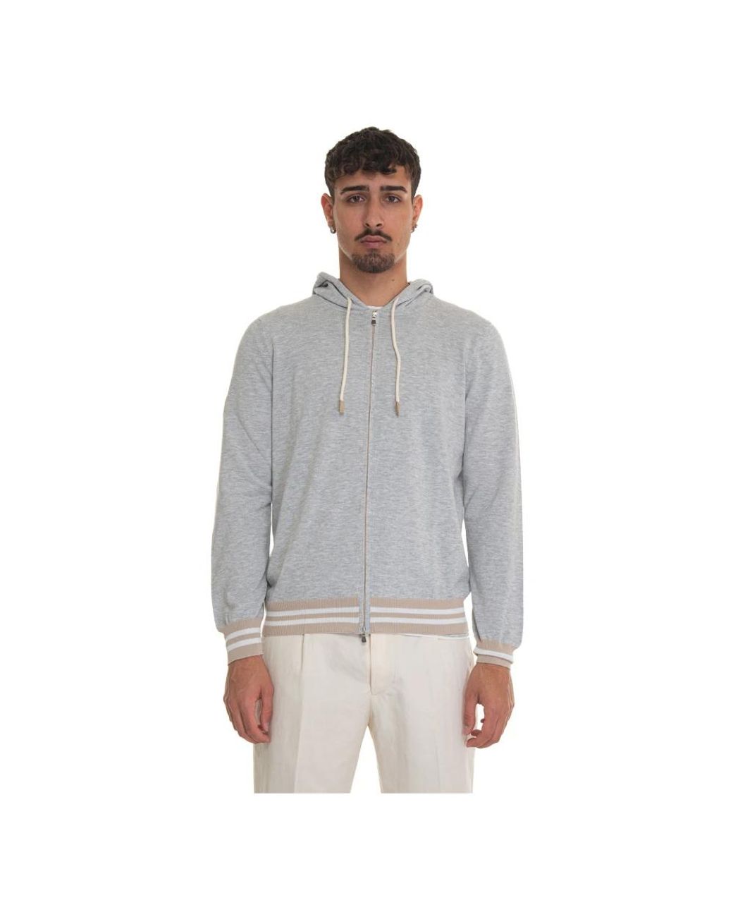 Gran Sasso Gray Zip-Throughs for men
