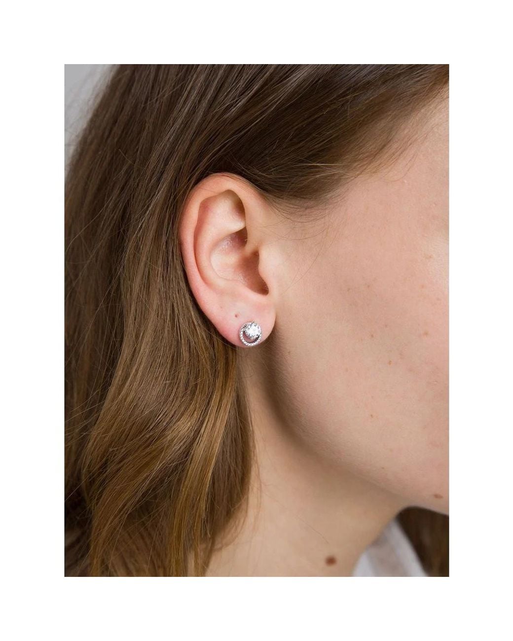 Pandora White Earrings