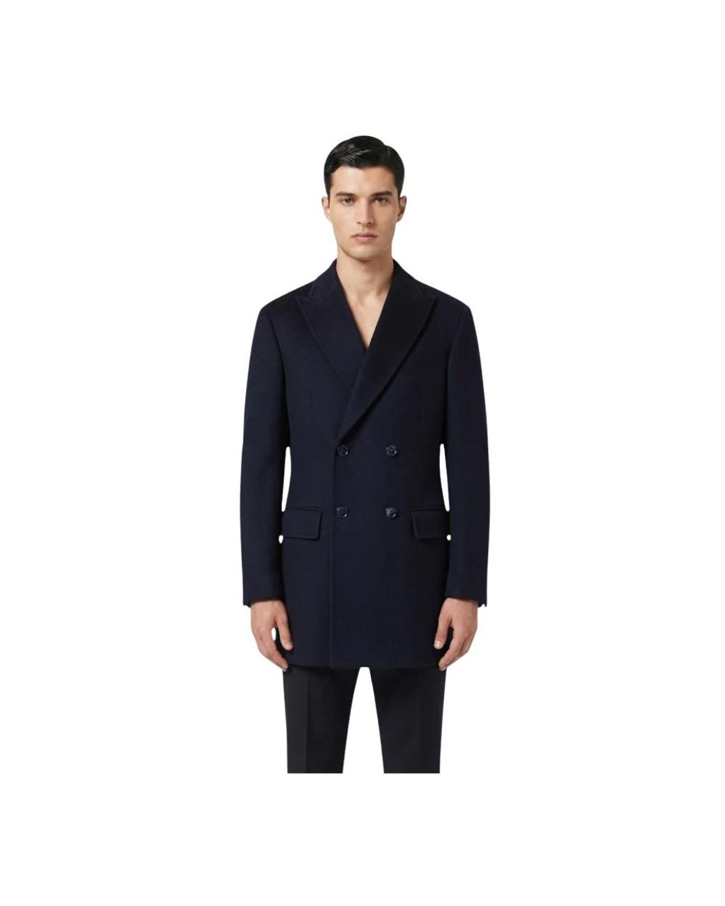 Daniele Alessandrini Blue Double-Breasted Coats for men