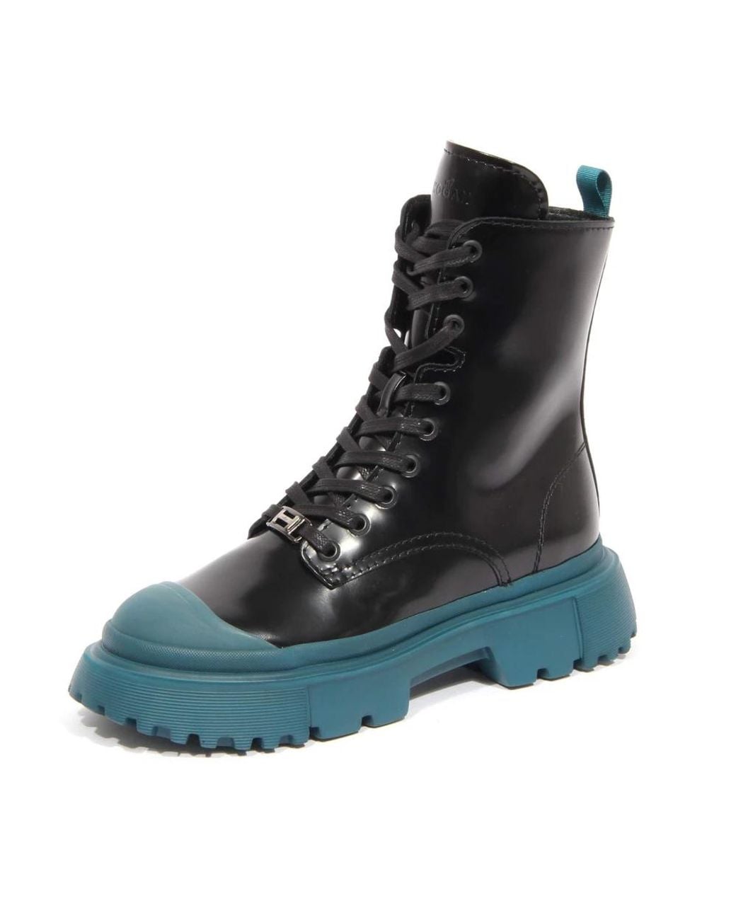 Hogan Blue Lace-Up Boots