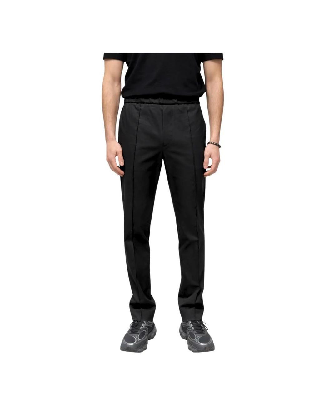 Paolo Pecora Black Slim-Fit Trousers for men