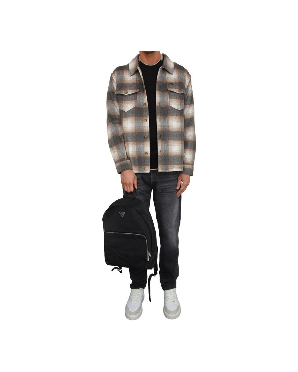 Guess Black Round-Neck Knitwear for men