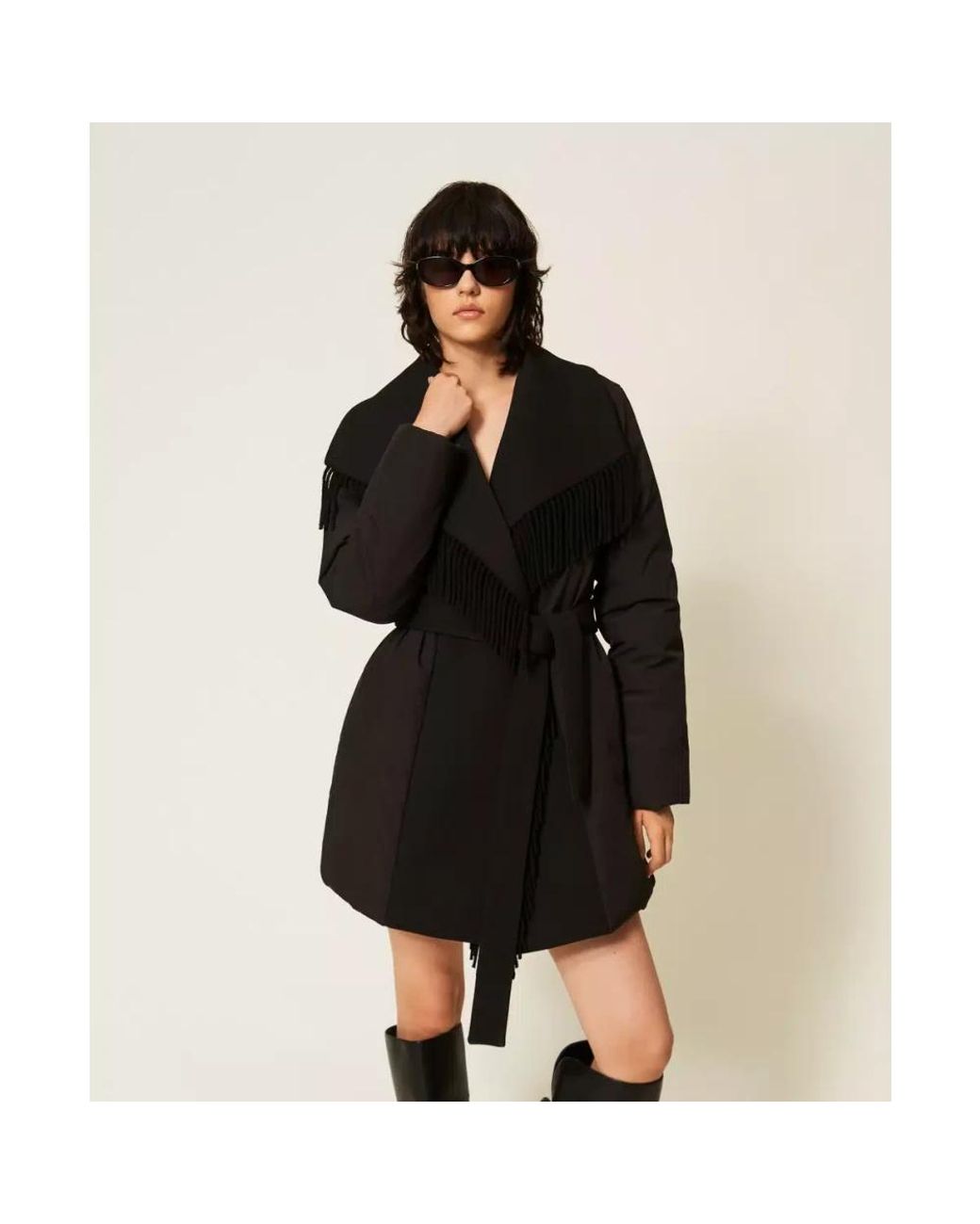 Twinset Black Belted Coats
