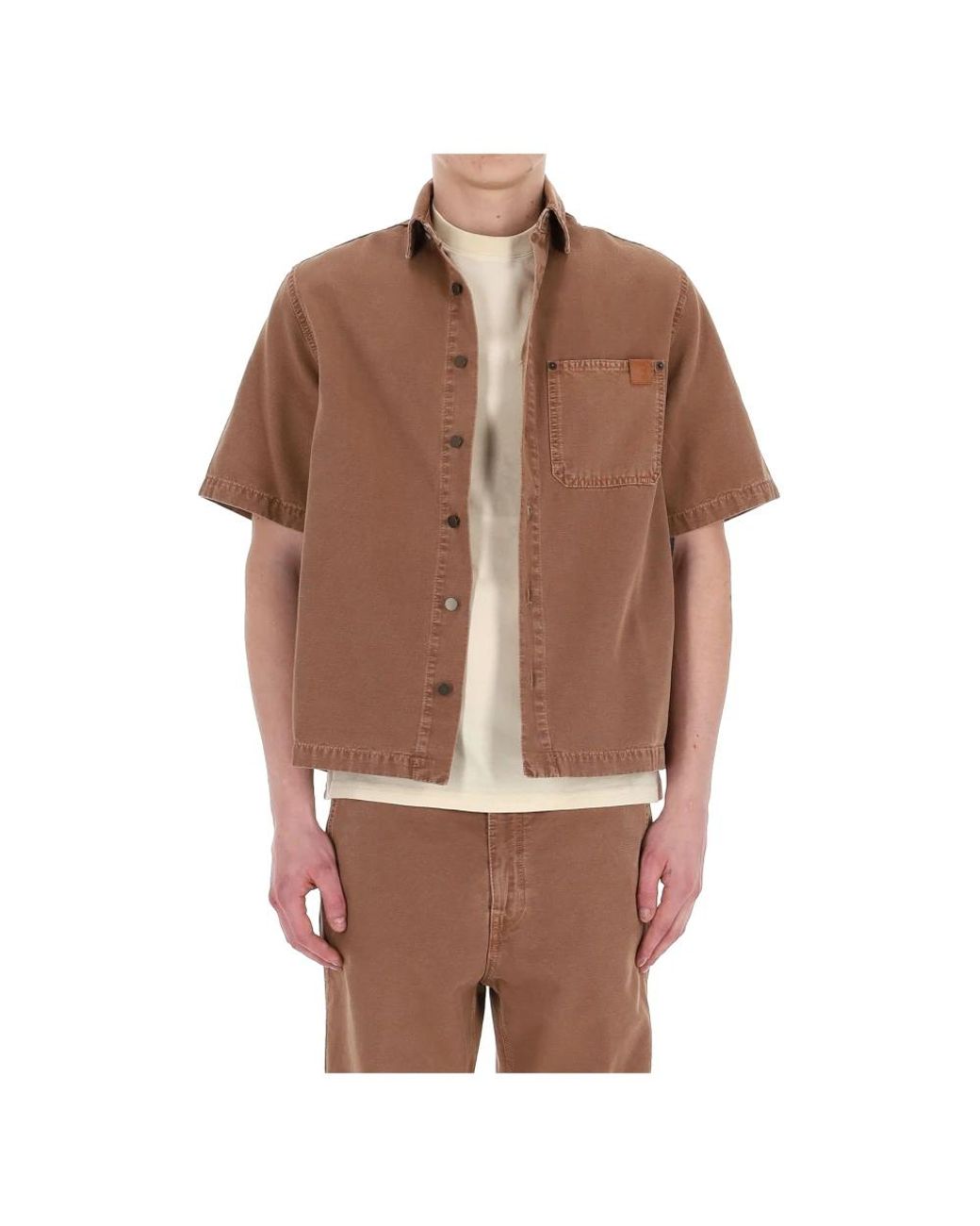 Haikure Brown Short Sleeve Shirts for men