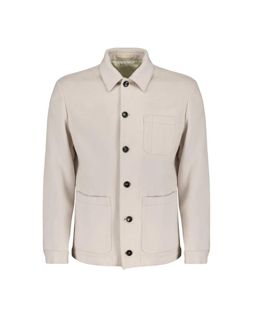 AUTORE Borg Overshirt Jacket in het Natural voor heren