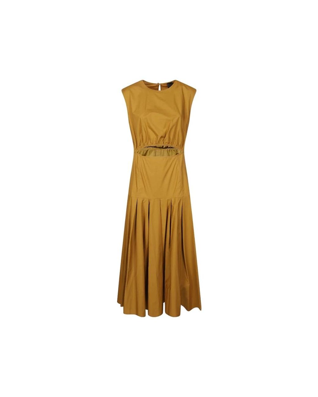 Pinko Kleedjes ,Bruin ,Suzzara Midi Jurk in het Metallic