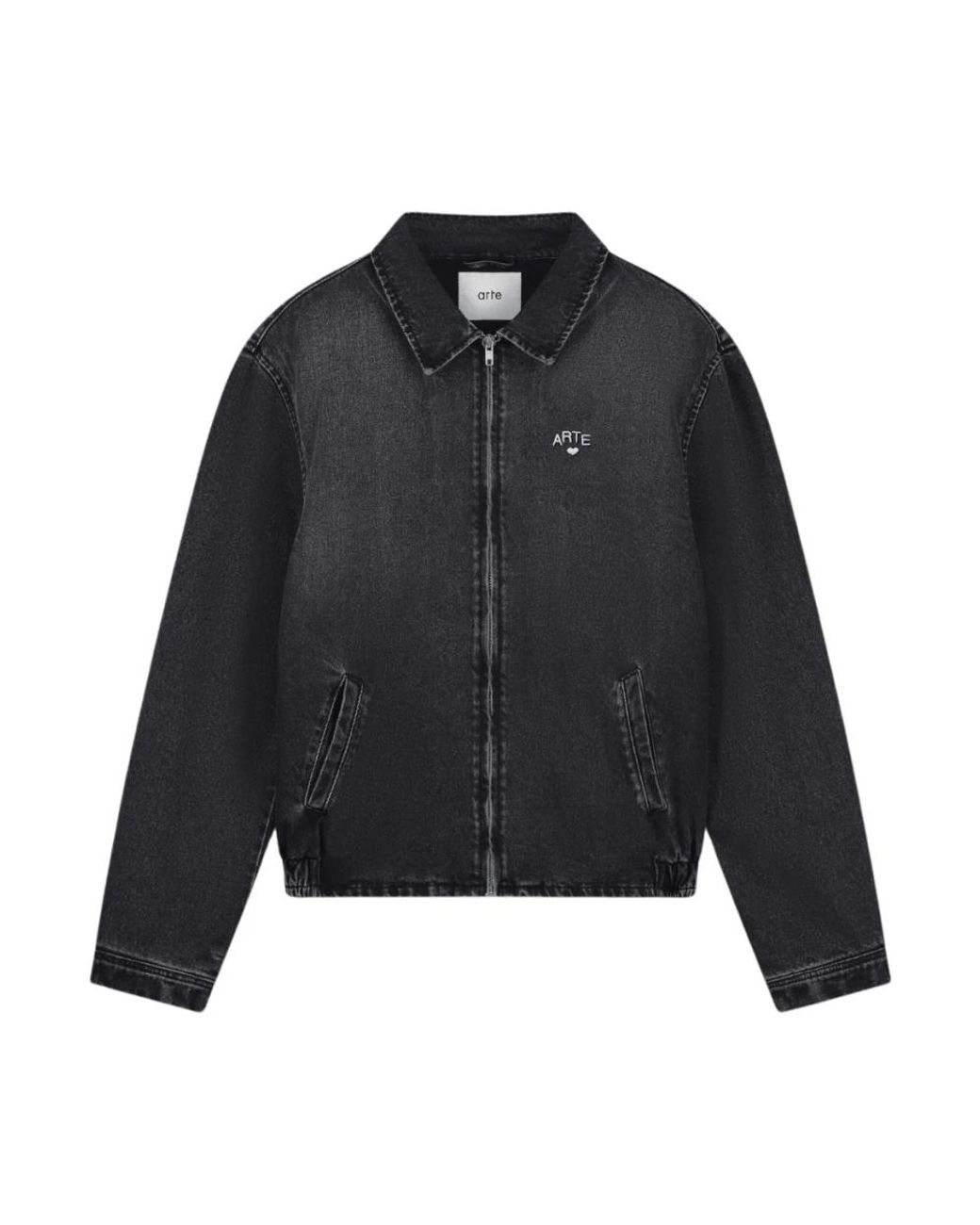 Arte' Black Denim Jackets for men