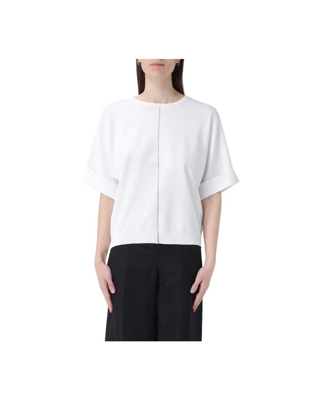 Kangra White Round-Neck Knitwear