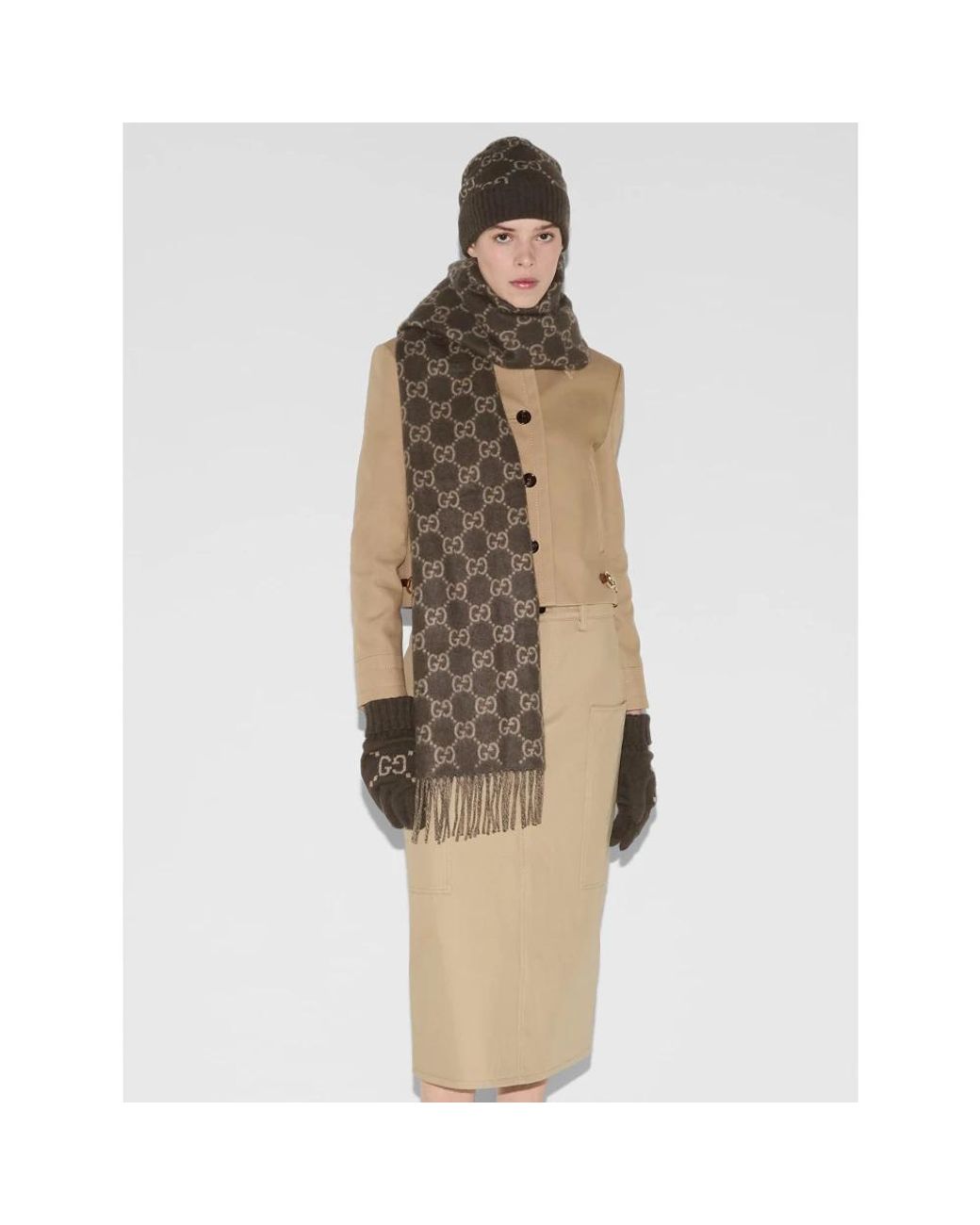 Gucci Brown Winter Scarves for men