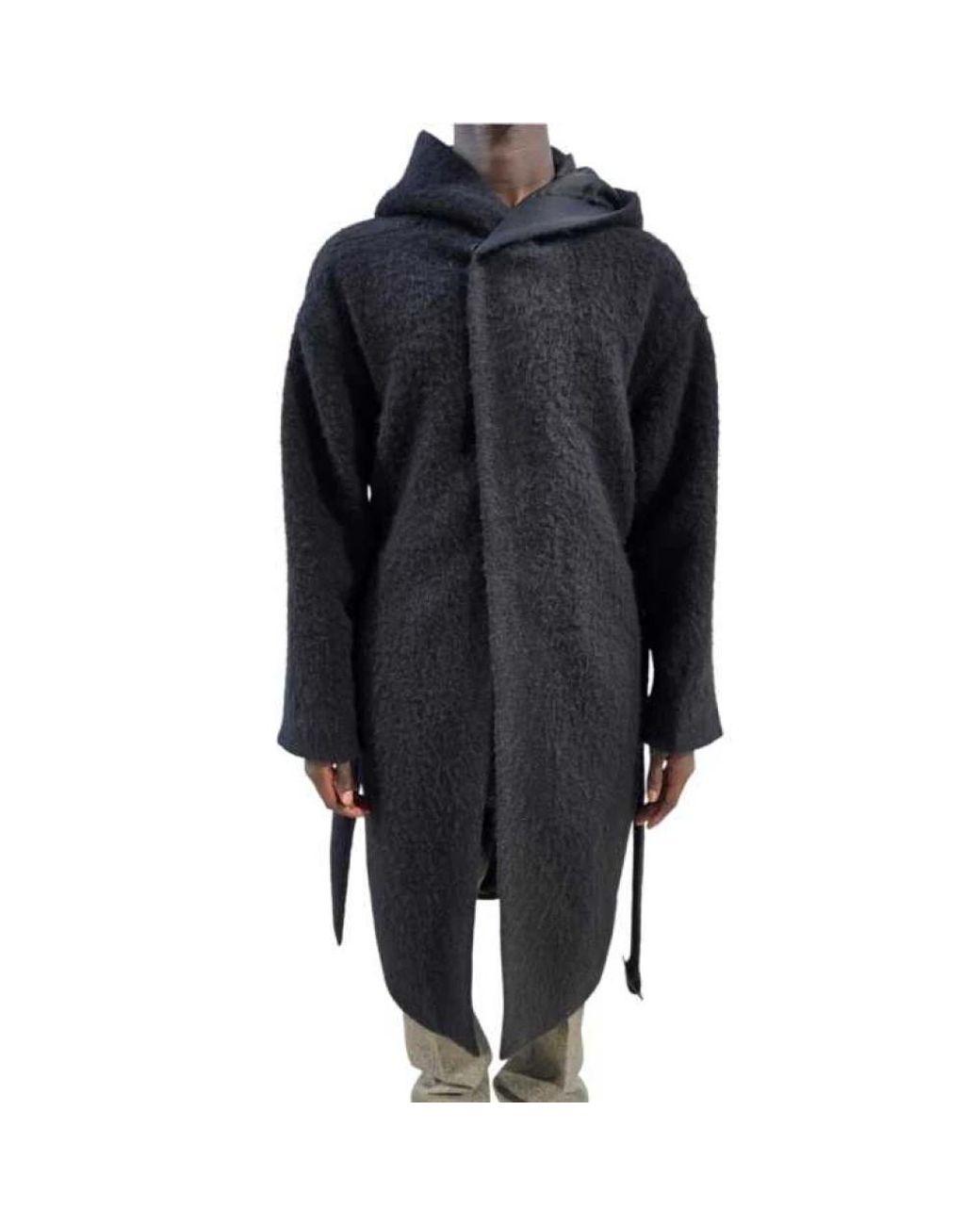 Rick Owens Black Belted Coats for men