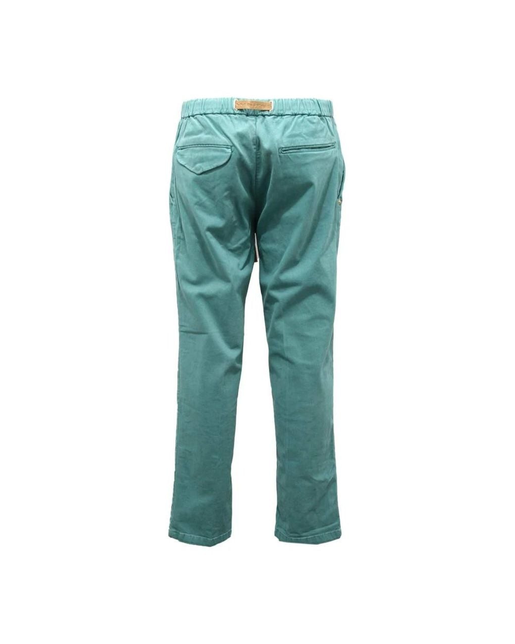 White Sand Green Straight Trousers