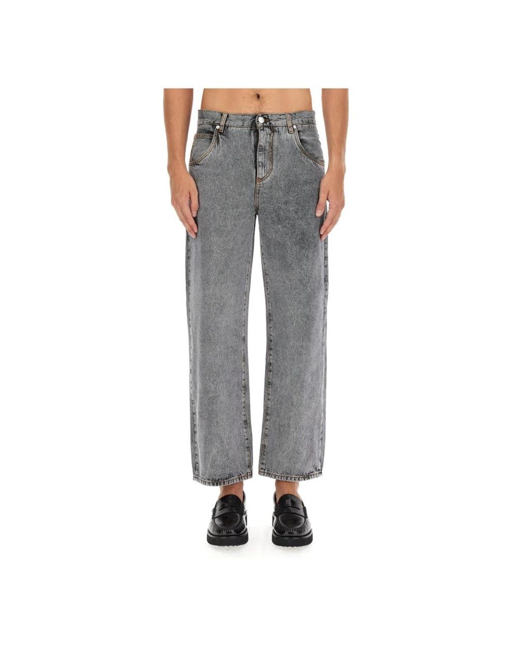 Etro Gray Cropped Jeans for men