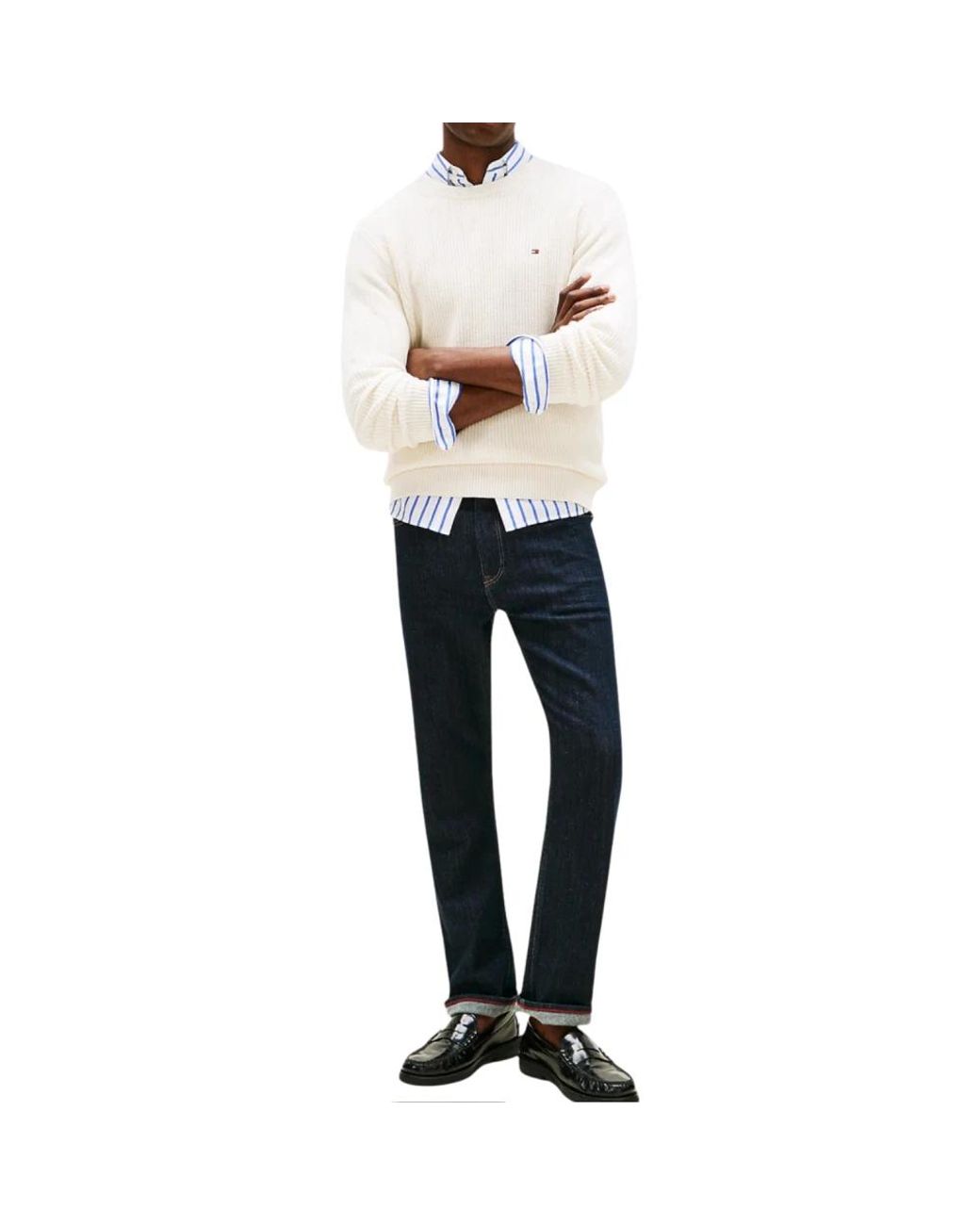 Tommy Hilfiger White Round-Neck Knitwear for men